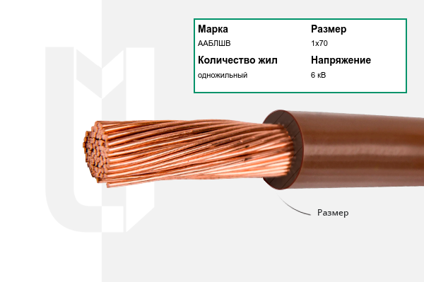 Силовой кабель ААБЛШВ 1х70 мм