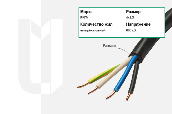 Силовой кабель РКГМ 4х1,5 мм